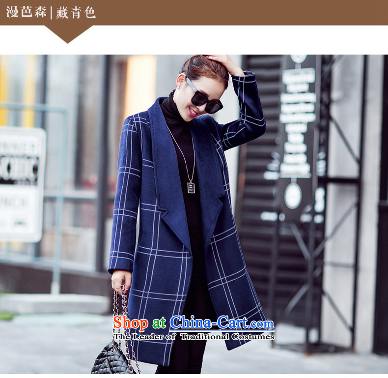 Diffuse and sum 2015 Fall/Winter Collections new coats girl Won)? Edition Leisure and latticed gross jacket female load spring and autumn? a medium to long term, Navy L picture, prices, brand platters! The elections are supplied in the national character of distribution, so action, buy now enjoy more preferential! As soon as possible.