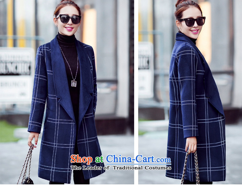 Diffuse and sum 2015 Fall/Winter Collections new coats girl Won)? Edition Leisure and latticed gross jacket female load spring and autumn? a medium to long term, Navy L picture, prices, brand platters! The elections are supplied in the national character of distribution, so action, buy now enjoy more preferential! As soon as possible.