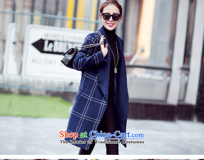 Diffuse and sum 2015 Fall/Winter Collections new coats girl Won)? Edition Leisure and latticed gross jacket female load spring and autumn? a medium to long term, Navy L picture, prices, brand platters! The elections are supplied in the national character of distribution, so action, buy now enjoy more preferential! As soon as possible.