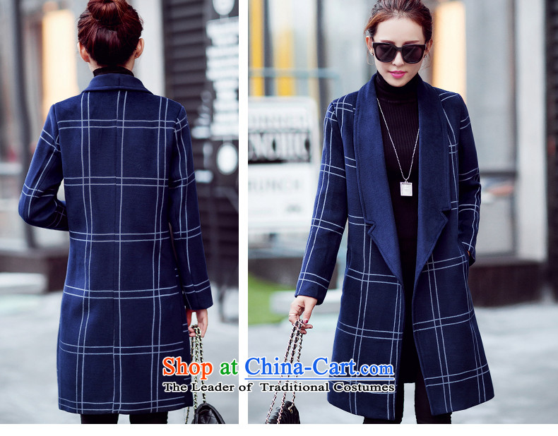 Diffuse and sum 2015 Fall/Winter Collections new coats girl Won)? Edition Leisure and latticed gross jacket female load spring and autumn? a medium to long term, Navy L picture, prices, brand platters! The elections are supplied in the national character of distribution, so action, buy now enjoy more preferential! As soon as possible.