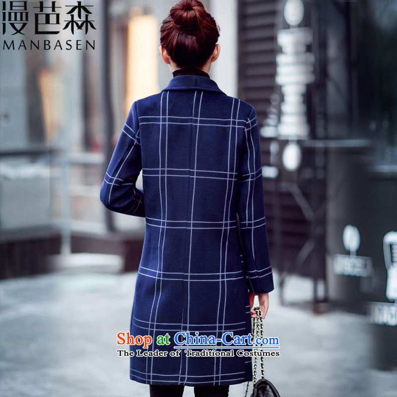 Diffuse and sum 2015 Fall/Winter Collections new coats girl Won)? Edition Leisure and latticed gross jacket female load spring and autumn? a medium to long term, navy man and the sum has been pressed, L, online shopping