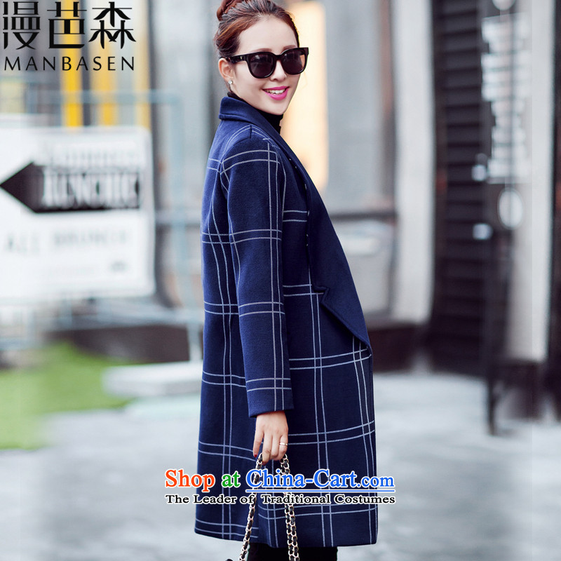 Diffuse and sum 2015 Fall/Winter Collections new coats girl Won)? Edition Leisure and latticed gross jacket female load spring and autumn? a medium to long term, navy man and the sum has been pressed, L, online shopping