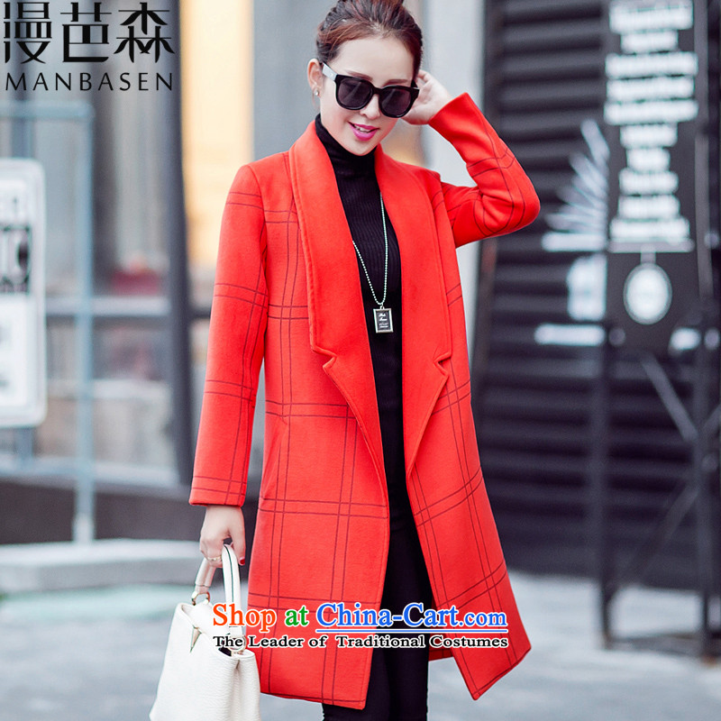 Diffuse and sum 2015 Fall/Winter Collections new coats girl Won)? Edition Leisure and latticed gross jacket female load spring and autumn? a medium to long term, navy man and the sum has been pressed, L, online shopping