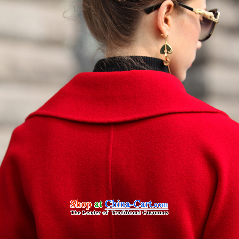 Mine-mai (LEIMAI) 2015 autumn and winter coats new double-side female two-sided cashmere overcoat girl in Europe long wool coat red , S, Sau San-mai (LEIMAI) , , , shopping on the Internet