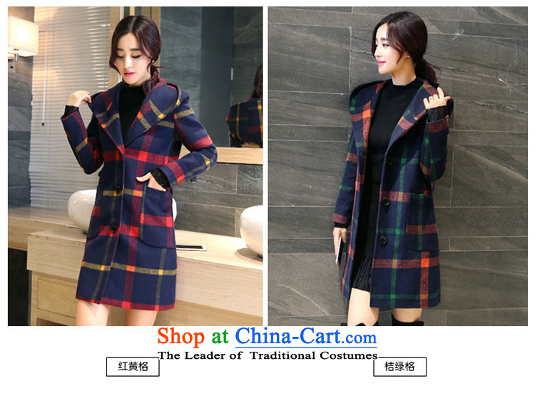 2015 Autumn and Winter Storm girls new grid gross girls coat? Long Korean Sau San video thin double-cap stylish girl jacket? gross red and yellow color of coats M picture, prices, brand platters! The elections are supplied in the national character of distribution, so action, buy now enjoy more preferential! As soon as possible.