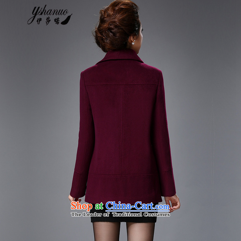 Isabel La Carconte 2015 autumn and winter in the new elderly women is simple and stylish wool a female Korean jacket, dark purple YS1513 short M, Isabelle well (YSHANUO) , , , shopping on the Internet