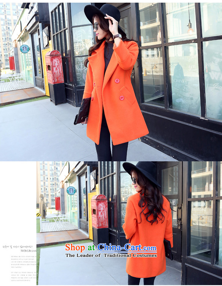 Athena Chu poetry, gross? 2015 Women's jacket coat Fall/Winter Collections of new gentle lady of Korea fashion, long a wool coat 3909 red-orange L picture, prices, brand platters! The elections are supplied in the national character of distribution, so action, buy now enjoy more preferential! As soon as possible.