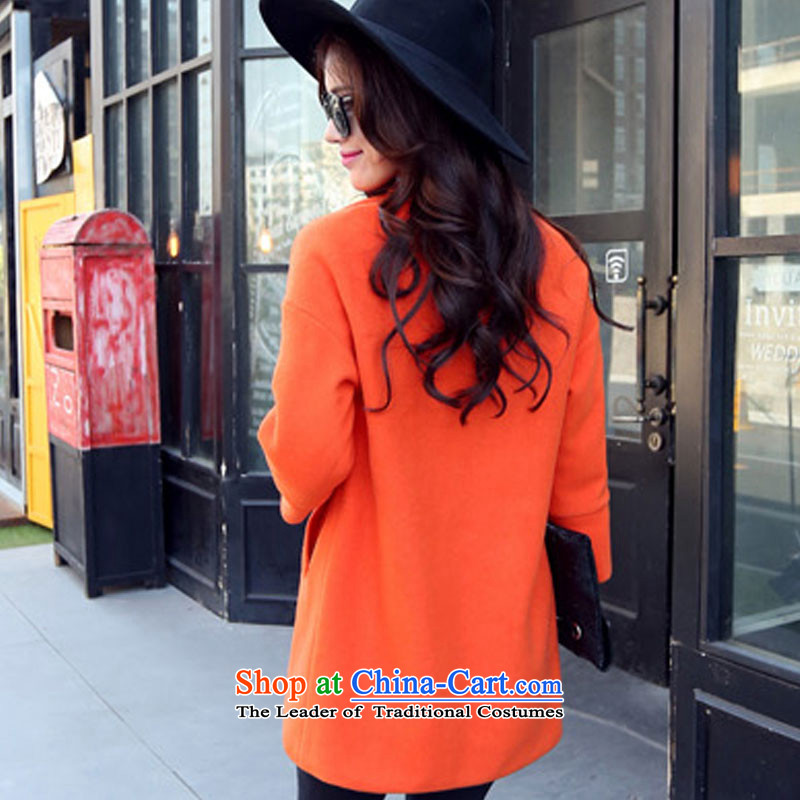 Athena Chu poetry, gross? 2015 Women's jacket coat Fall/Winter Collections of new gentle lady of Korea fashion, long a wool coat 3909 red-orange , L, Athena poetry, , , , shopping on the Internet
