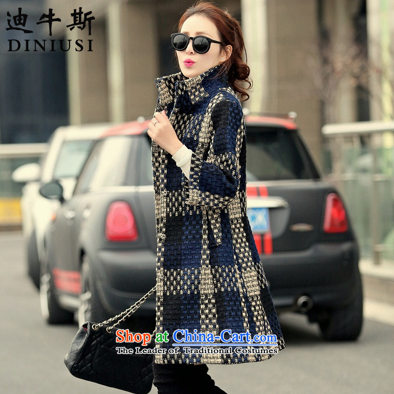 The achievement of the 2015 autumn and winter new Korean fashion in the Sau San Long Seven-sleeved gross? coats navy M of the Deere shopping on the Internet has been pressed.