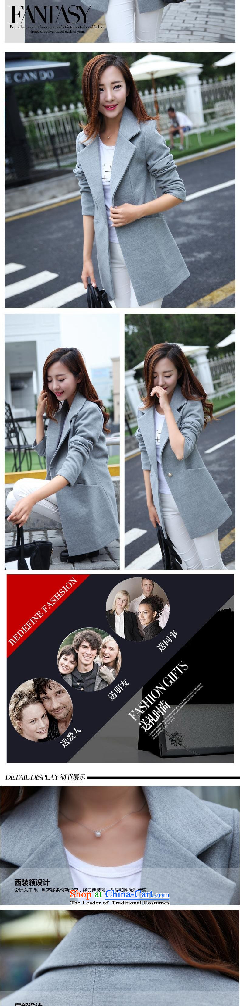 The well-being of autumn and winter 2015 met the new Korean women in long hair? female suits for coat large a light gray L picture, prices, brand platters! The elections are supplied in the national character of distribution, so action, buy now enjoy more preferential! As soon as possible.