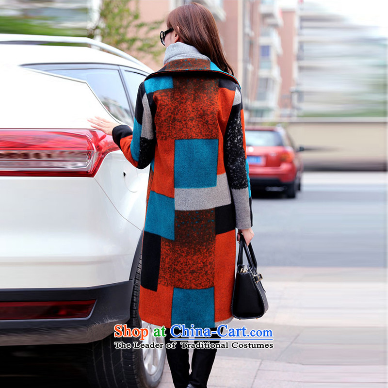 El-ju Yee Nga 2015 winter clothing Korean women's larger gross coats thick MM in this long-jacket YY15382)? Red Orange XL, el-ju Yee Nga shopping on the Internet has been pressed.