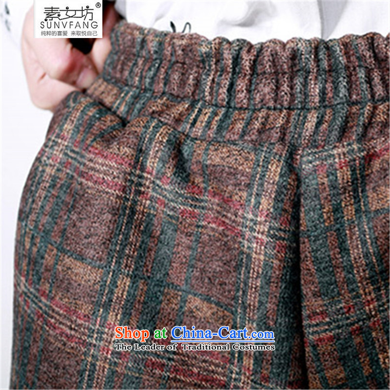 Motome square thick sister larger autumn and winter wild shorts 2015 autumn and winter to xl elastic waist latticed gross a shorts are the 5222 recommendation of the brown checkered 5XL weight, 180-210 Motome Fong (SUNVFANG) , , , shopping on the Internet