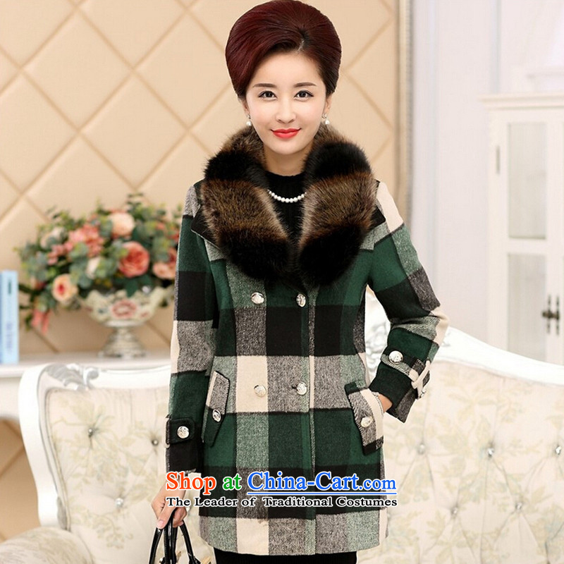 In the number of older women's larger mother boxed overcoat so gross in winter Long Hoodie greenXXL