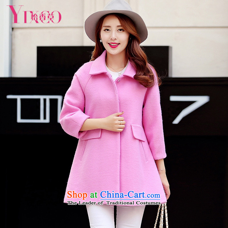 Selina Chow herbs 2015 Fall/Winter Collections of new large relaxd cloak gross? Korean female jacket small wind stylish Sau San video-thin thick wool coat girl in long?) in RED M Chow herbs shopping on the Internet has been pressed.