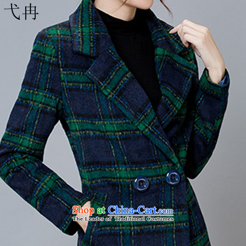 Cruise in the autumn and winter 2015 advanced new women in Korean long long-sleeved elegant gross is checked N473 coats The Green Grid XL, cruising the comparison shopping on the Internet has been pressed.