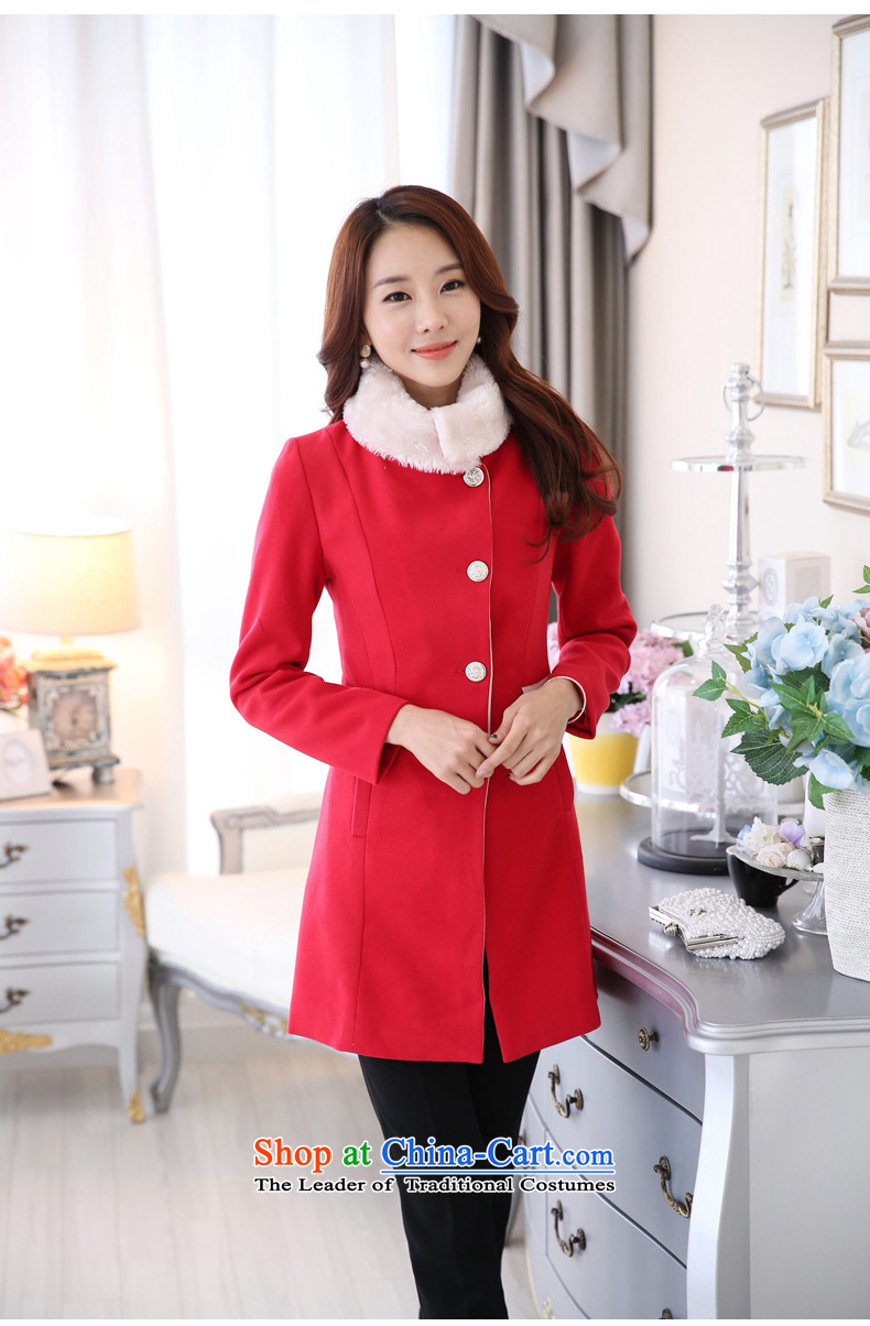 Rabbit 2015 new Gazelle Wolf Fall/Winter Collections Korean women in long hair? With a coat a wool coat RED M picture, prices, brand platters! The elections are supplied in the national character of distribution, so action, buy now enjoy more preferential! As soon as possible.