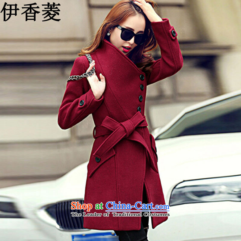 Ikago Ling autumn 2015 Women's clothes new Korean Version) loose. long long-sleeved jacket Y8021 gross?  XXL, English thoroughbred ikago Ling , , , shopping on the Internet
