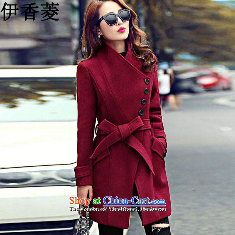 Ikago Ling autumn 2015 Women's clothes new Korean Version) loose. long long-sleeved jacket Y8021 gross?  XXL, English thoroughbred ikago Ling , , , shopping on the Internet