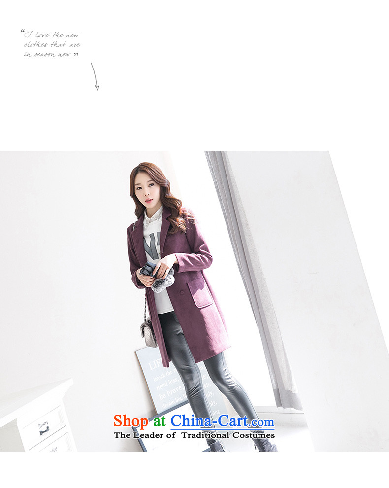 One meter Sunshine  2015 Autumn replacing new leather jacket female Korean lint-free in Sau San long-coats female purple cocoon L picture, prices, brand platters! The elections are supplied in the national character of distribution, so action, buy now enjoy more preferential! As soon as possible.