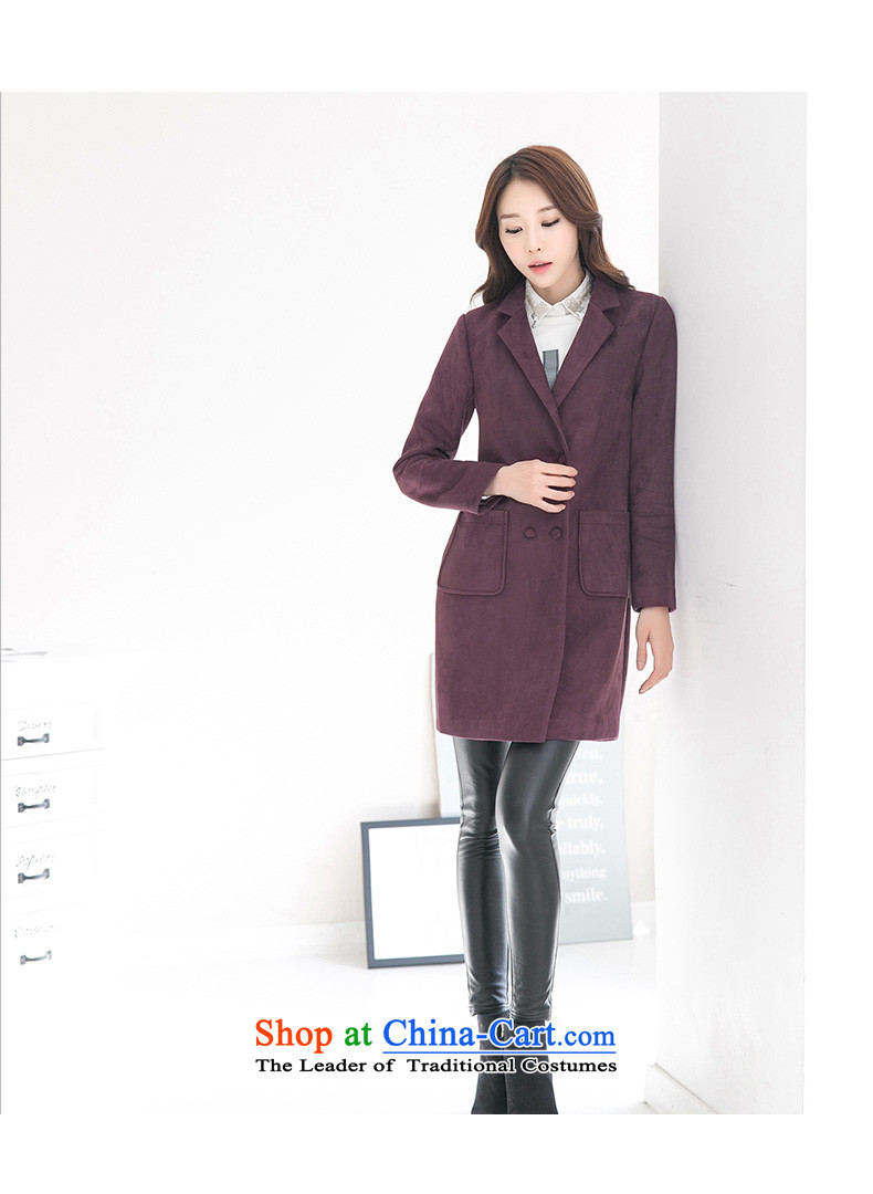 One meter Sunshine  2015 Autumn replacing new leather jacket female Korean lint-free in Sau San long-coats female purple cocoon L picture, prices, brand platters! The elections are supplied in the national character of distribution, so action, buy now enjoy more preferential! As soon as possible.