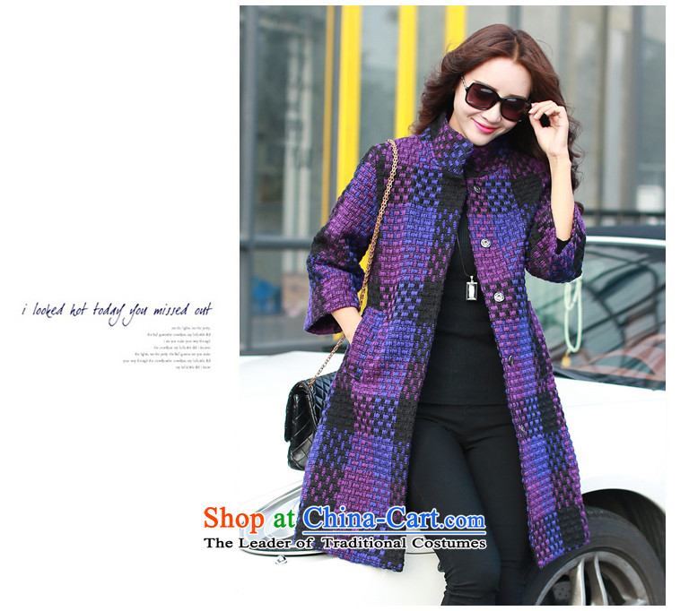 (Philippines 2015 wave autumn and winter load new women's long line scurf collar jacket coat? female gross A8989 navy L picture, prices, brand platters! The elections are supplied in the national character of distribution, so action, buy now enjoy more preferential! As soon as possible.