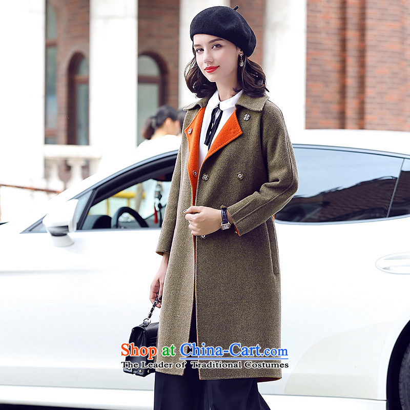 In the autumn of 2015, Pei new replacing duplex cashmere overcoat girl in long hair? wool coat a wool coat light coffee-colored , L, Lan (lanpei Pei) , , , shopping on the Internet