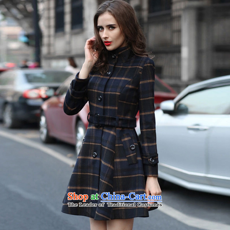 The British Yee Woan 2015 Fall/Winter Collections of New England wind foutune latticed collar coats, wool? long jacket jyw9059)? sub map color L, British Yee Woan shopping on the Internet has been pressed.