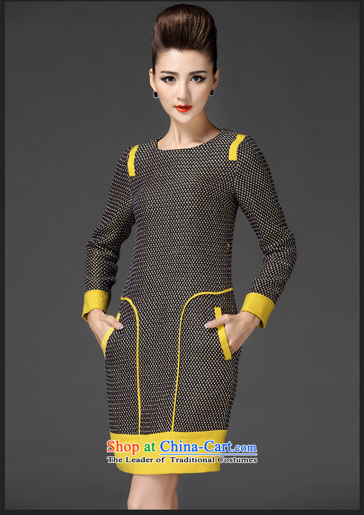 Meath Yang original comprehensive Ms Audrey Eu for autumn and winter 2015 new dresses female long-sleeved stitching knocked colors? dresses small wind gray S pictures of incense, prices, brand platters! The elections are supplied in the national character of distribution, so action, buy now enjoy more preferential! As soon as possible.