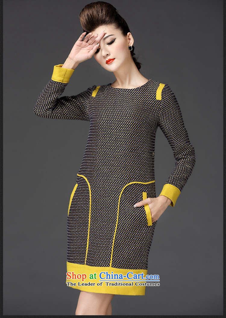 Meath Yang original comprehensive Ms Audrey Eu for autumn and winter 2015 new dresses female long-sleeved stitching knocked colors? dresses small wind gray S pictures of incense, prices, brand platters! The elections are supplied in the national character of distribution, so action, buy now enjoy more preferential! As soon as possible.