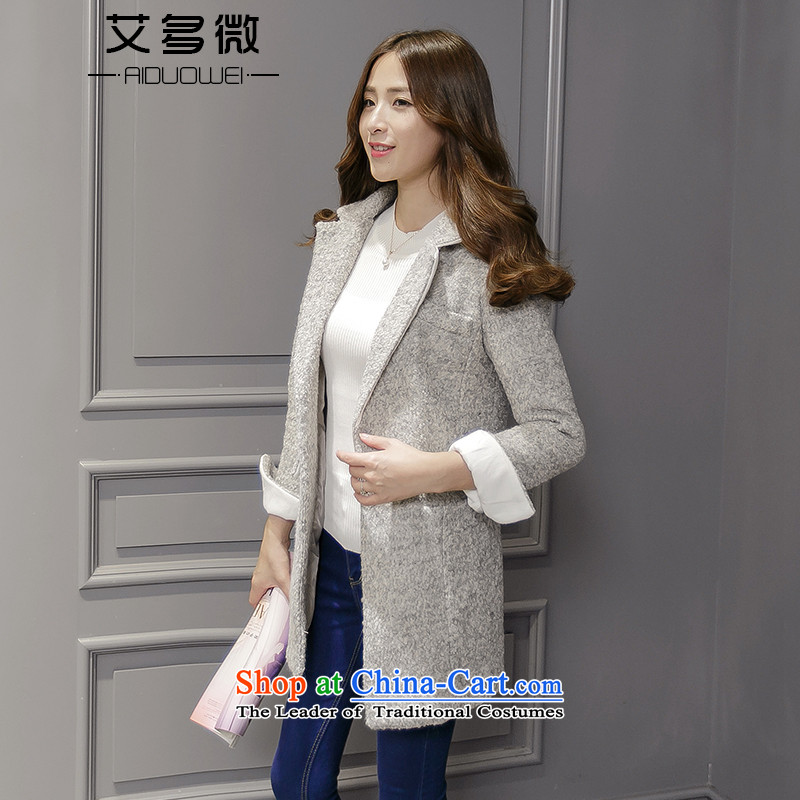 More than HIV micro- 2015 autumn and winter new Korean trendy code women lapel a wool coat in the long hair of Sau San? female picture color jacket L