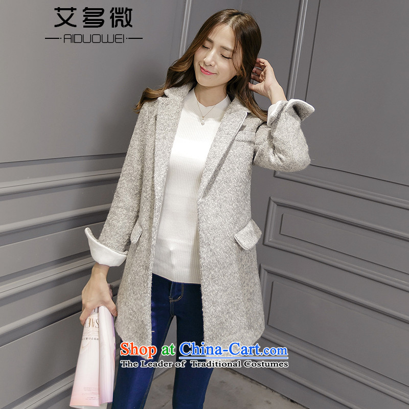 More than HIV micro- 2015 autumn and winter new Korean trendy code women lapel a wool coat in the long hair of Sau San? Jacket Color Picture , L, of women more micro , , , shopping on the Internet