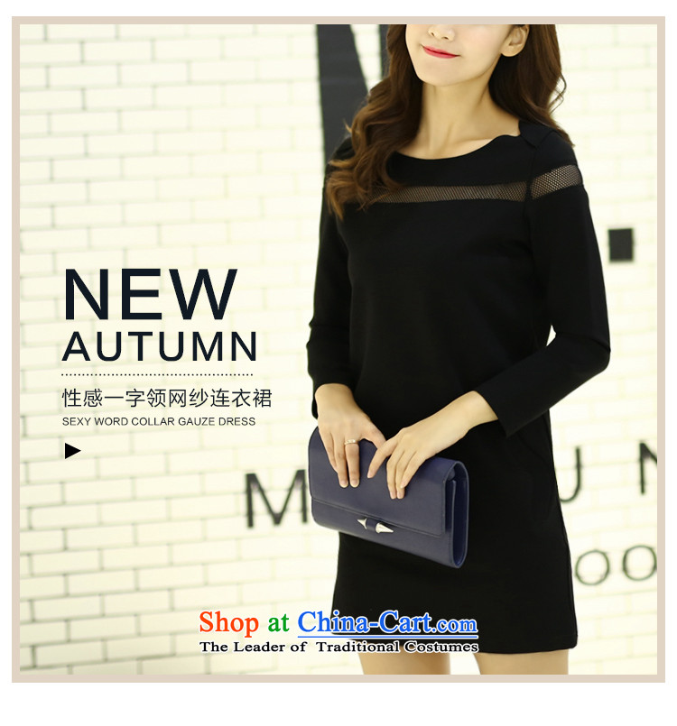 Szili Clinton plus hypertrophy code women 2015 Autumn New) thick mm sister Sau San video thin temperament long-sleeved stylish dresses 200 catties of fat, forming the basis of Borneo XXXL black skirt picture, prices, brand platters! The elections are supplied in the national character of distribution, so action, buy now enjoy more preferential! As soon as possible.