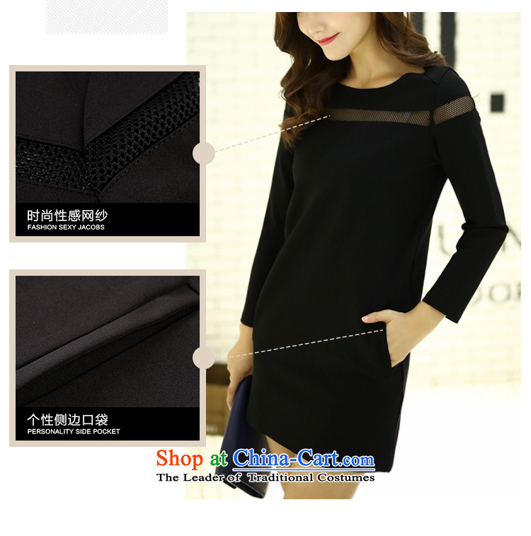Szili Clinton plus hypertrophy code women 2015 Autumn New) thick mm sister Sau San video thin temperament long-sleeved stylish dresses 200 catties of fat, forming the basis of Borneo XXXL black skirt picture, prices, brand platters! The elections are supplied in the national character of distribution, so action, buy now enjoy more preferential! As soon as possible.