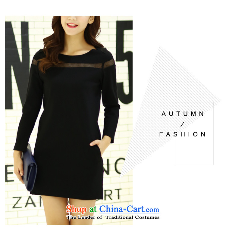 Szili Clinton plus hypertrophy code women 2015 Autumn New) thick mm sister Sau San video thin temperament long-sleeved stylish dresses 200 catties of fat, forming the basis of Borneo XXXL black skirt picture, prices, brand platters! The elections are supplied in the national character of distribution, so action, buy now enjoy more preferential! As soon as possible.