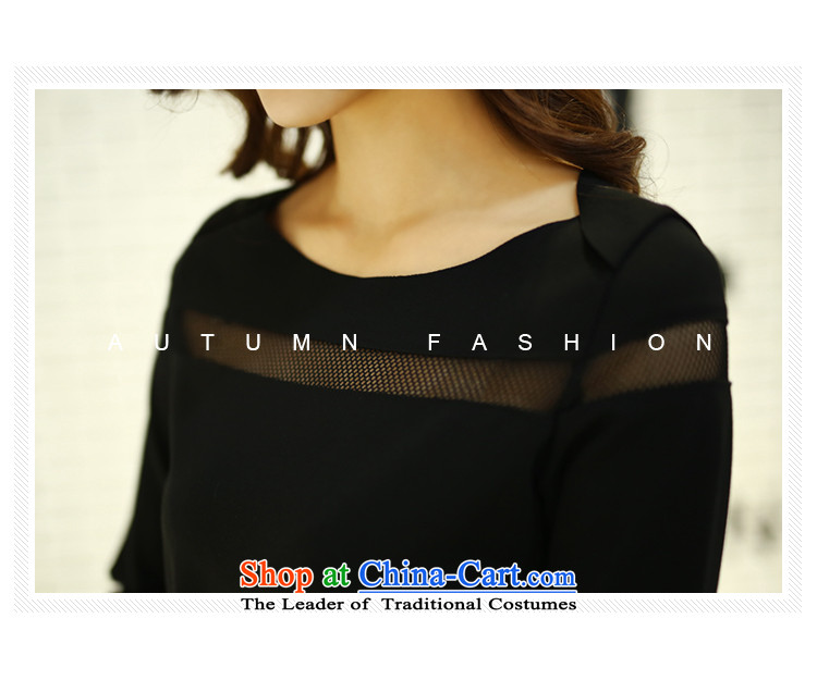 Szili Clinton plus hypertrophy code women 2015 Autumn New) thick mm sister Sau San video thin temperament long-sleeved stylish dresses 200 catties of fat, forming the basis of Borneo XXXL black skirt picture, prices, brand platters! The elections are supplied in the national character of distribution, so action, buy now enjoy more preferential! As soon as possible.