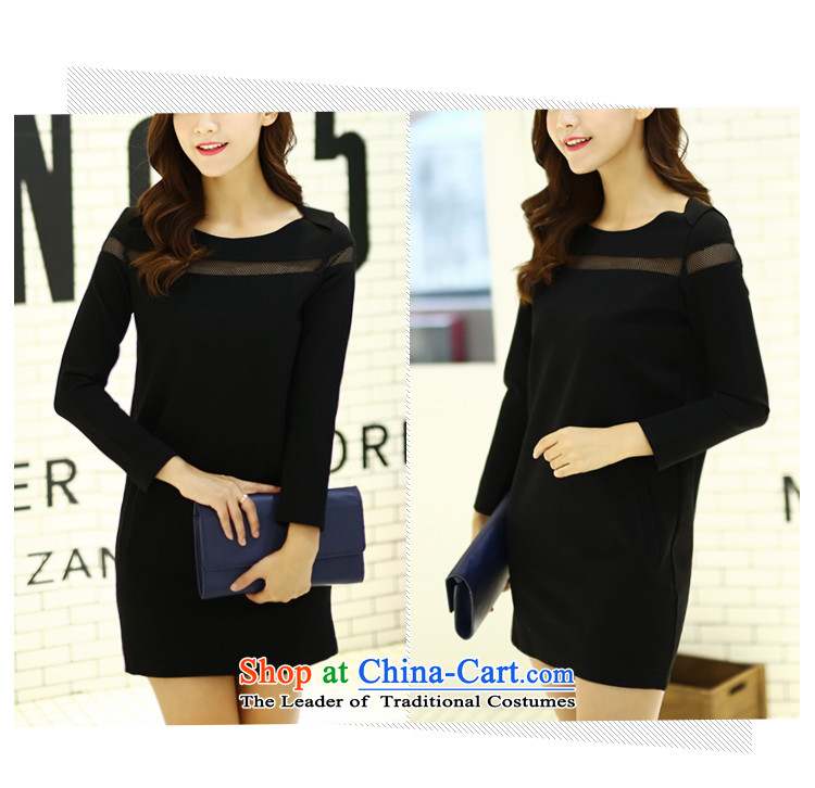 Szili Clinton plus hypertrophy code women 2015 Autumn New) thick mm sister Sau San video thin temperament long-sleeved stylish dresses 200 catties of fat, forming the basis of Borneo XXXL black skirt picture, prices, brand platters! The elections are supplied in the national character of distribution, so action, buy now enjoy more preferential! As soon as possible.