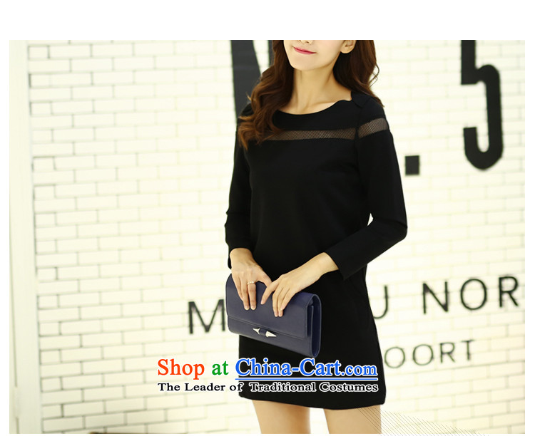Szili Clinton plus hypertrophy code women 2015 Autumn New) thick mm sister Sau San video thin temperament long-sleeved stylish dresses 200 catties of fat, forming the basis of Borneo XXXL black skirt picture, prices, brand platters! The elections are supplied in the national character of distribution, so action, buy now enjoy more preferential! As soon as possible.
