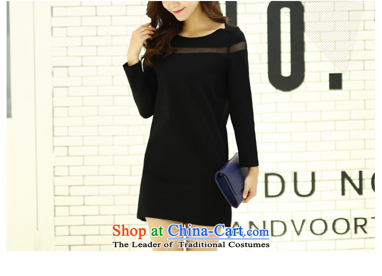 Szili Clinton plus hypertrophy code women 2015 Autumn New) thick mm sister Sau San video thin temperament long-sleeved stylish dresses 200 catties of fat, forming the basis of Borneo XXXL black skirt picture, prices, brand platters! The elections are supplied in the national character of distribution, so action, buy now enjoy more preferential! As soon as possible.