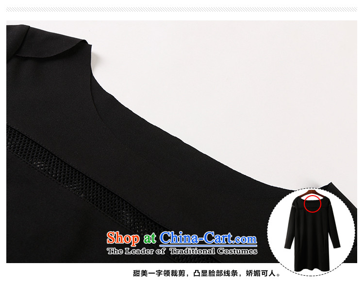 Szili Clinton plus hypertrophy code women 2015 Autumn New) thick mm sister Sau San video thin temperament long-sleeved stylish dresses 200 catties of fat, forming the basis of Borneo XXXL black skirt picture, prices, brand platters! The elections are supplied in the national character of distribution, so action, buy now enjoy more preferential! As soon as possible.