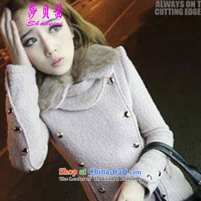 Elizabeth Bessie 2015 winter clothing new Korean and trendy Sau San small Maomao code short of a wool coat jacket pink M Windsor Bessie shabeixi () , , , shopping on the Internet