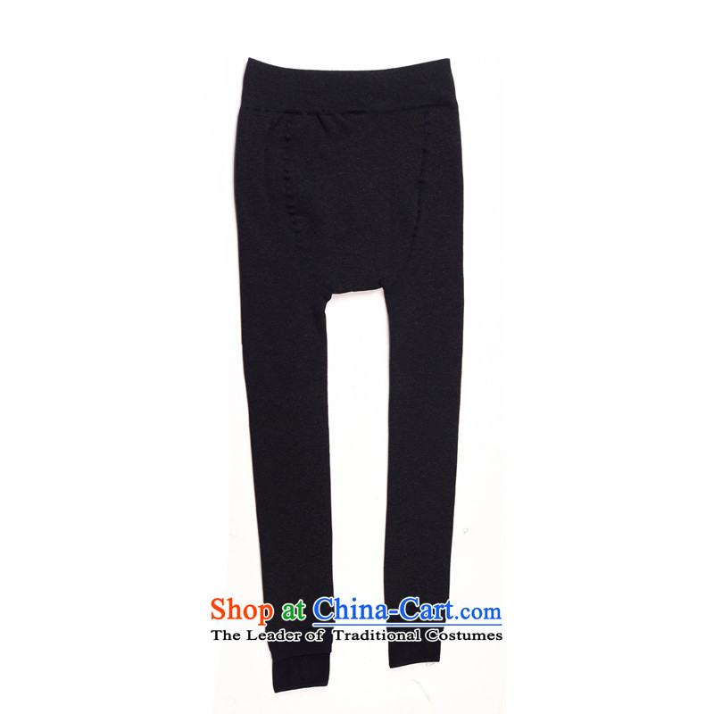 Yu's sin for autumn and winter New Plus 7 trousers, forming the lint-free thick colorful cotton 200 catties thick MM to increase the number of female high waist video thin warm Bonfrere looked as casual pure black large elastic are Code 120 catties recommends that you-250, Yu's sin (yuerxianzi) , , , shopping on the Internet