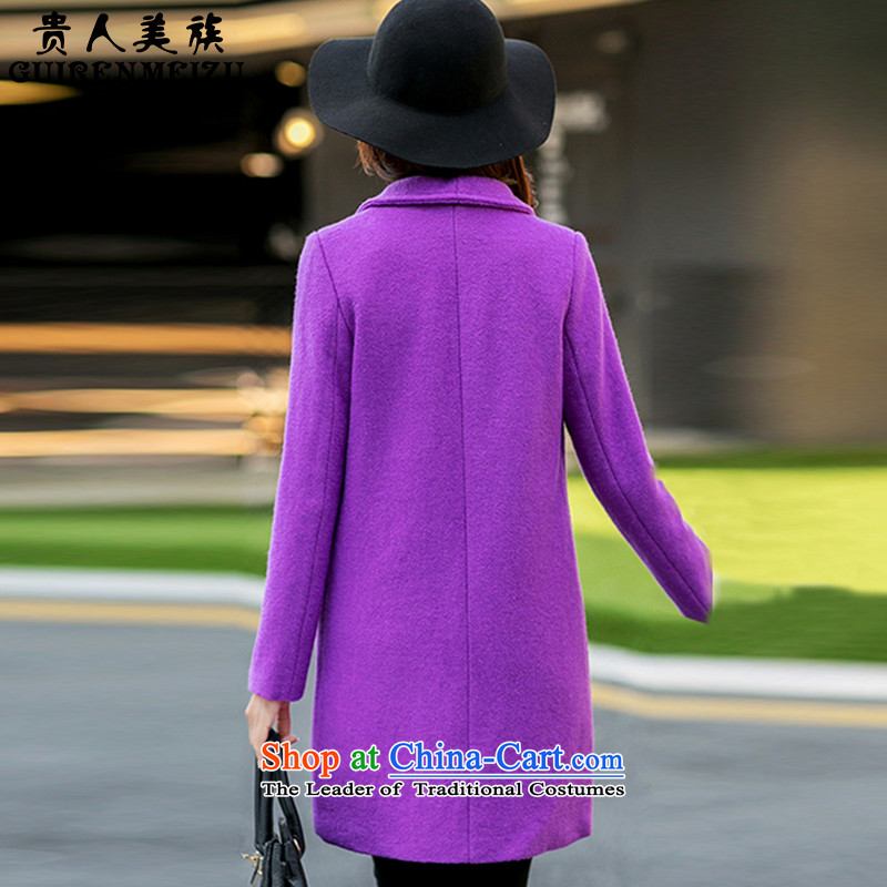 Noblesse oblige the Ami gross? 2015 autumn and winter coats female new stylish medium to long term, a wool coat jacket female N321 PURPLE , L, whimsical AMI GUIRENMEIZU () , , , shopping on the Internet