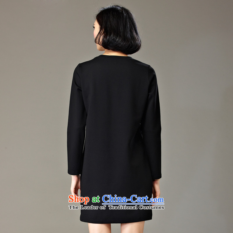 Hee-M 2015 MM thick larger Fall/Winter Collections new thick sister dresses to increase the burden on women who 200 Graphics, thin black 2XL, Hee-m (XIMI) , , , shopping on the Internet
