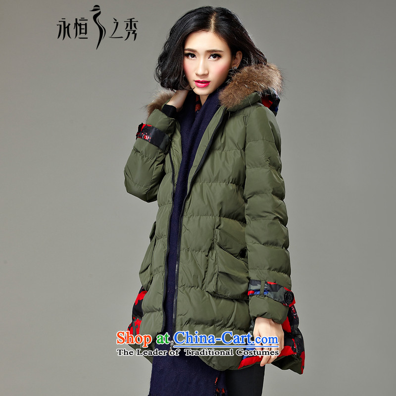 The Eternal Soo-to increase women's code 200 catties cotton coat coat 2015 winter clothing new product expertise mm thick, Hin thin sister, Ms. cotton long jacket army green 4XL, eternal Soo , , , shopping on the Internet