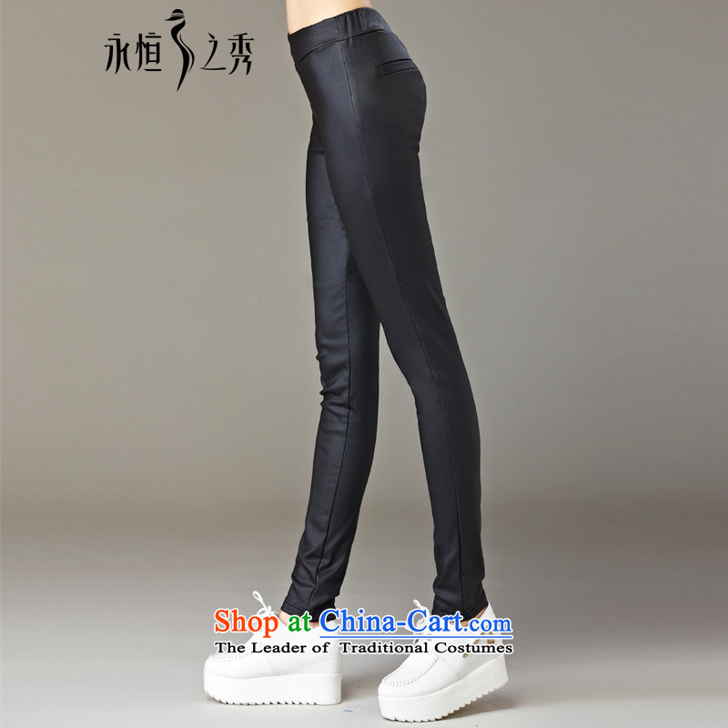 The Eternal Soo-to increase women's code 200 catties Pants length pants, forming the 2015 Fall/Winter Collections new expertise mm sister Korean people video thin, thick solid black trousers 4XL, eternal Soo , , , shopping on the Internet