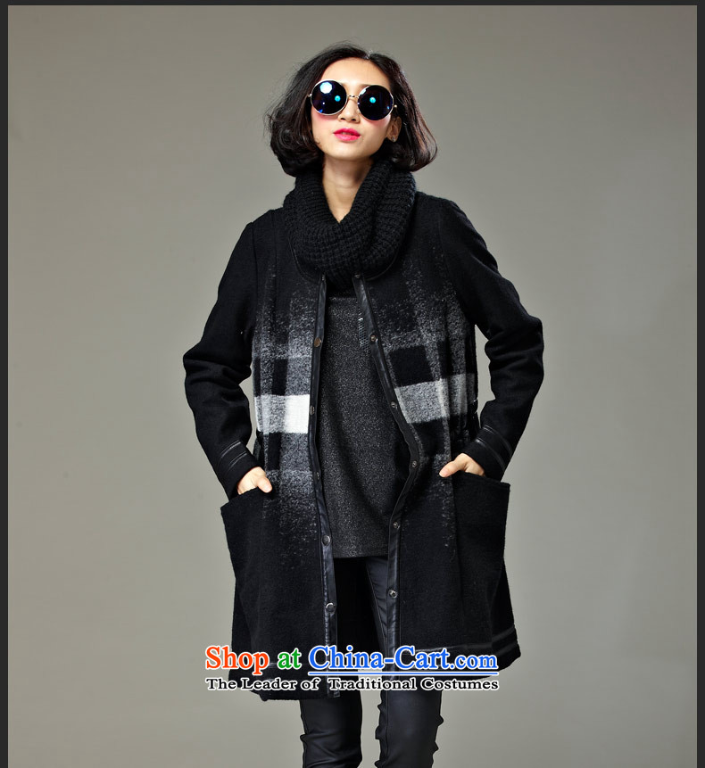The Eternal Soo-to increase women's code gross? 2015 autumn and winter coats jacket with thick MM thick, Hin thin sister in long new 200 black and white checkered Ms. catty jacket (a) picture, the price and the 3XL brand platters! The elections are supplied in the national character of distribution, so action, buy now enjoy more preferential! As soon as possible.
