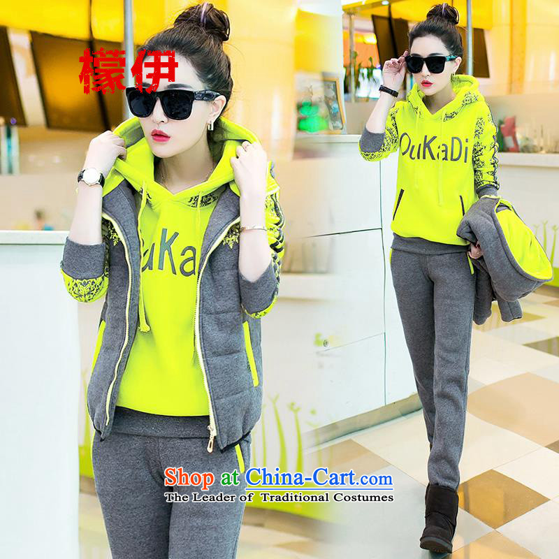 The city of sports and leisure suite 2015 Korean sweater kits thick plus lint-free of autumn and winter video thin black XXXL, women (mengyi be , , , shopping on the Internet)