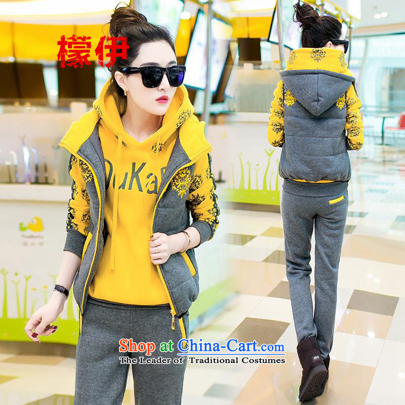 The city of sports and leisure suite 2015 Korean sweater kits thick plus lint-free of autumn and winter video thin black XXXL, women (mengyi be , , , shopping on the Internet)