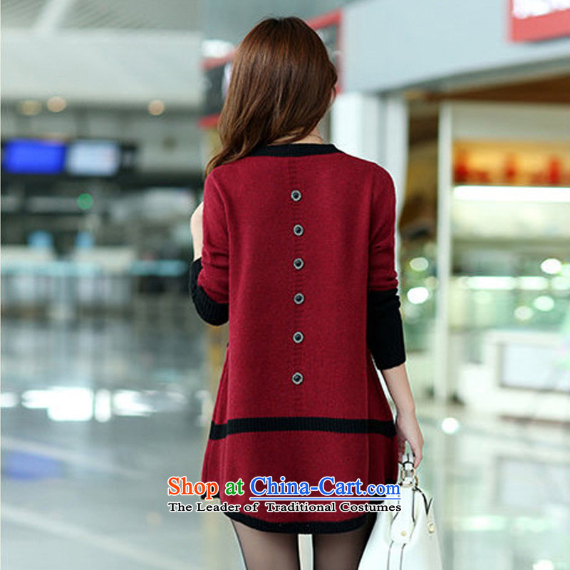 Yu's sin for 2015 autumn and winter new Korean female clothes, forming loose knitting in long thick sweater jacket to xl female wine red 3XL recommends that you, Carol, preworked up funding (yuerxianzi cents) , , , shopping on the Internet
