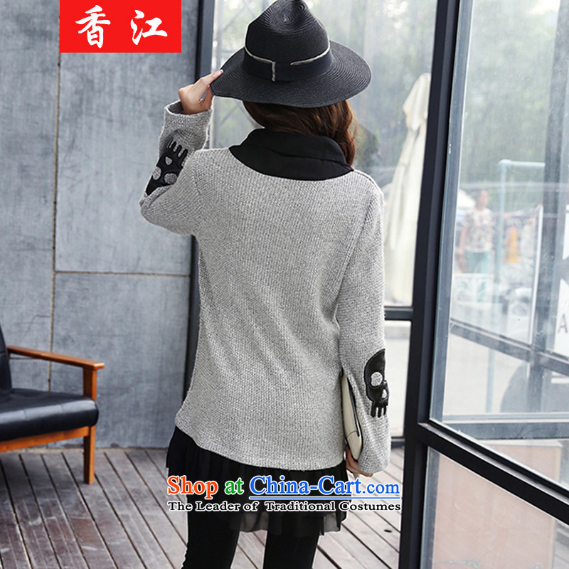 Xiang Jiang thick sister 2015 autumn, the major new code women wear thin knitted shirts graphics thick winter clothing in mm long long-sleeved leave two garment 522.3 picture color Large 2XL, code Xiangjiang , , , shopping on the Internet